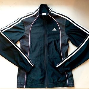 Adidas Warm Up Track Jacket With Pink Stripe